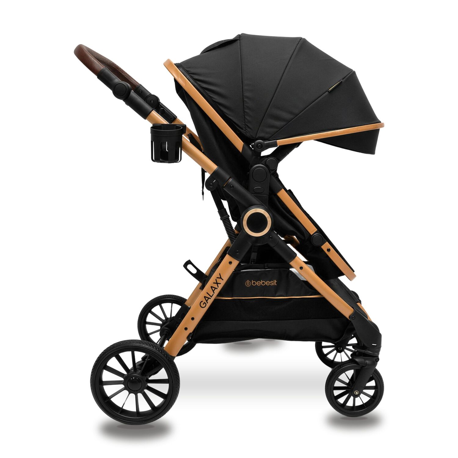 Coche Cuna Travel System Galaxy Isofix Gold Negro image number 3.0